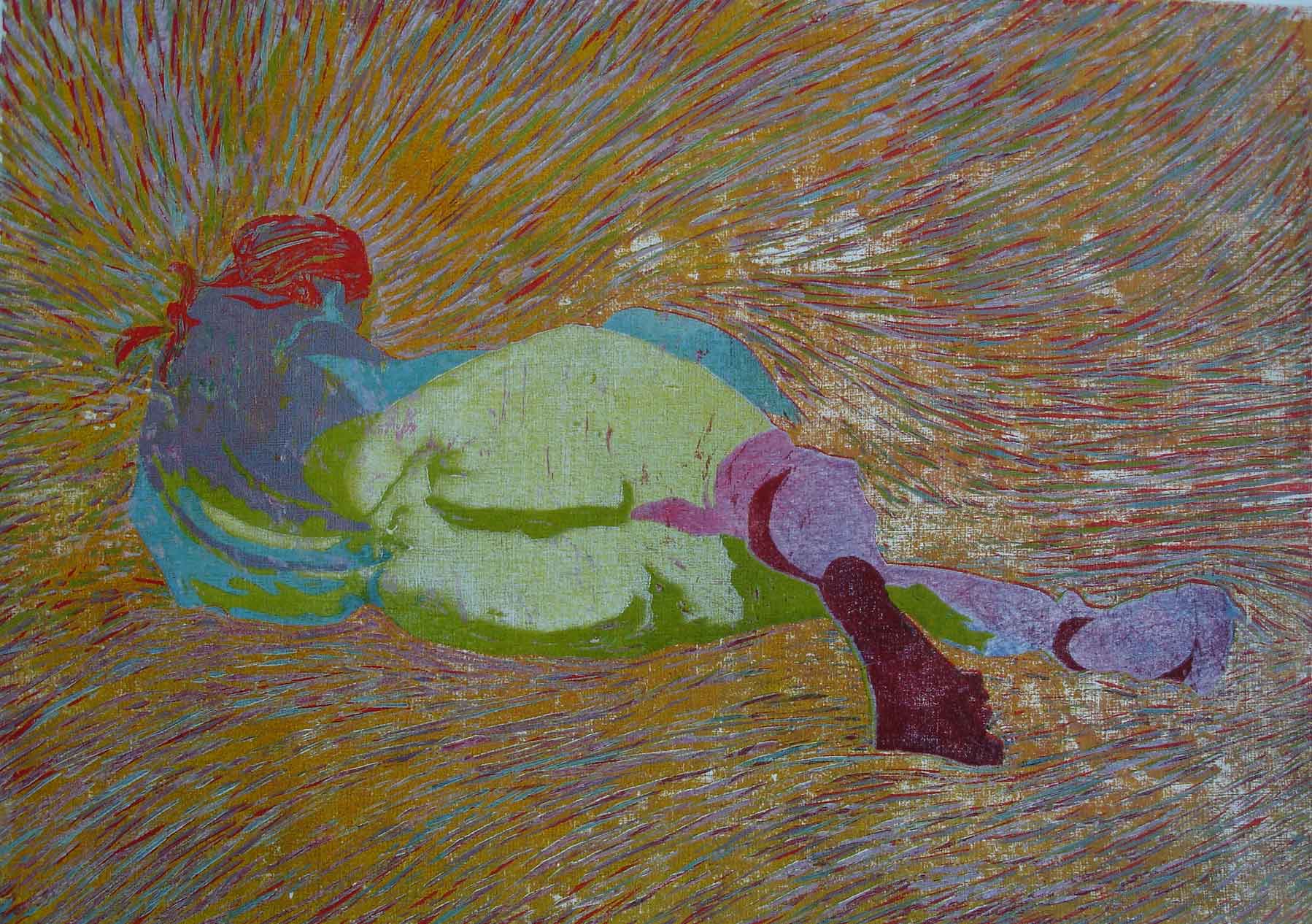 Akt 20, 30 x 42 cm, 2009, Ölfarbe auf Papier