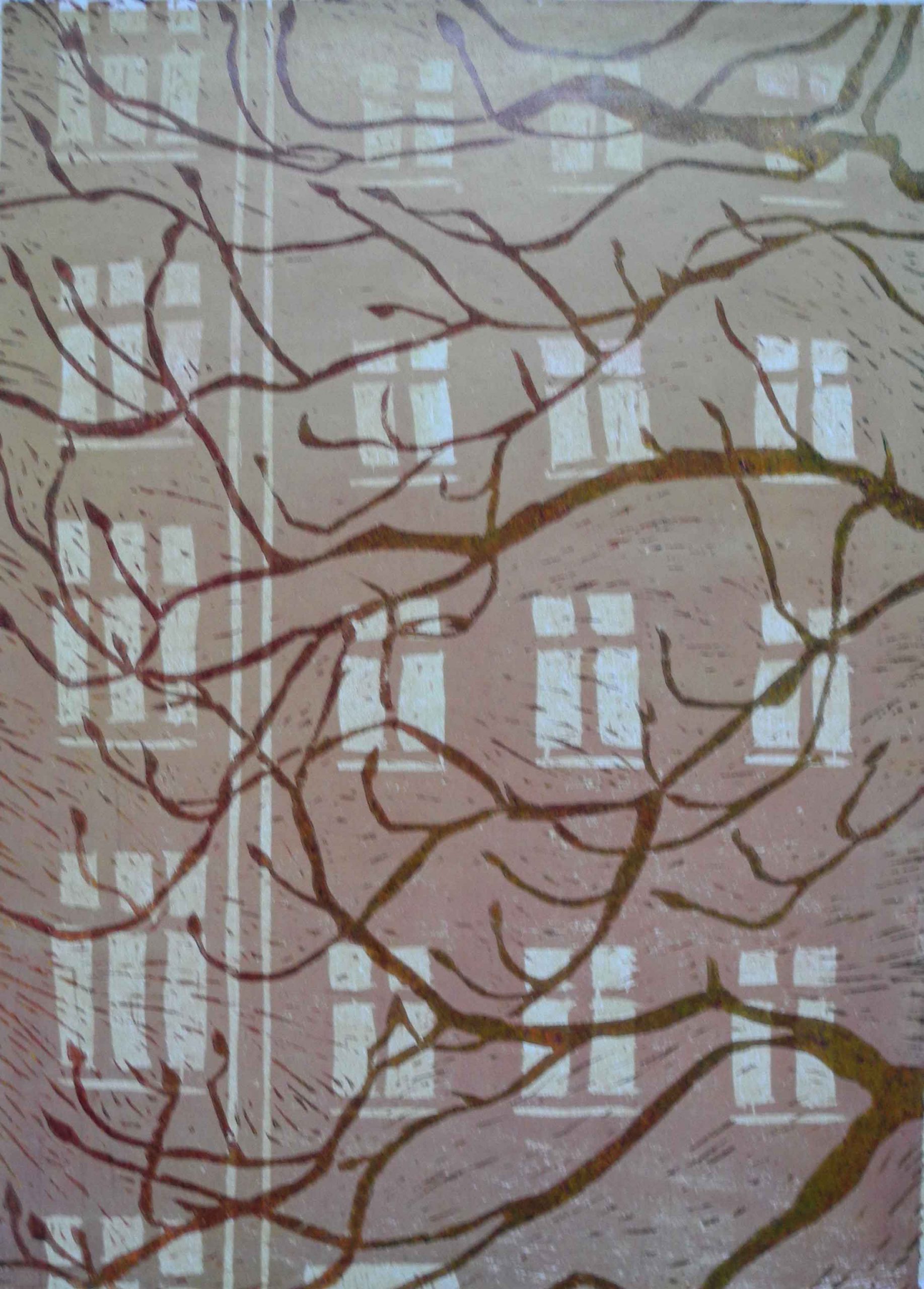 Innenhof 14/43, 21 x 30 cm, 2011, Ölfarbe auf Papier