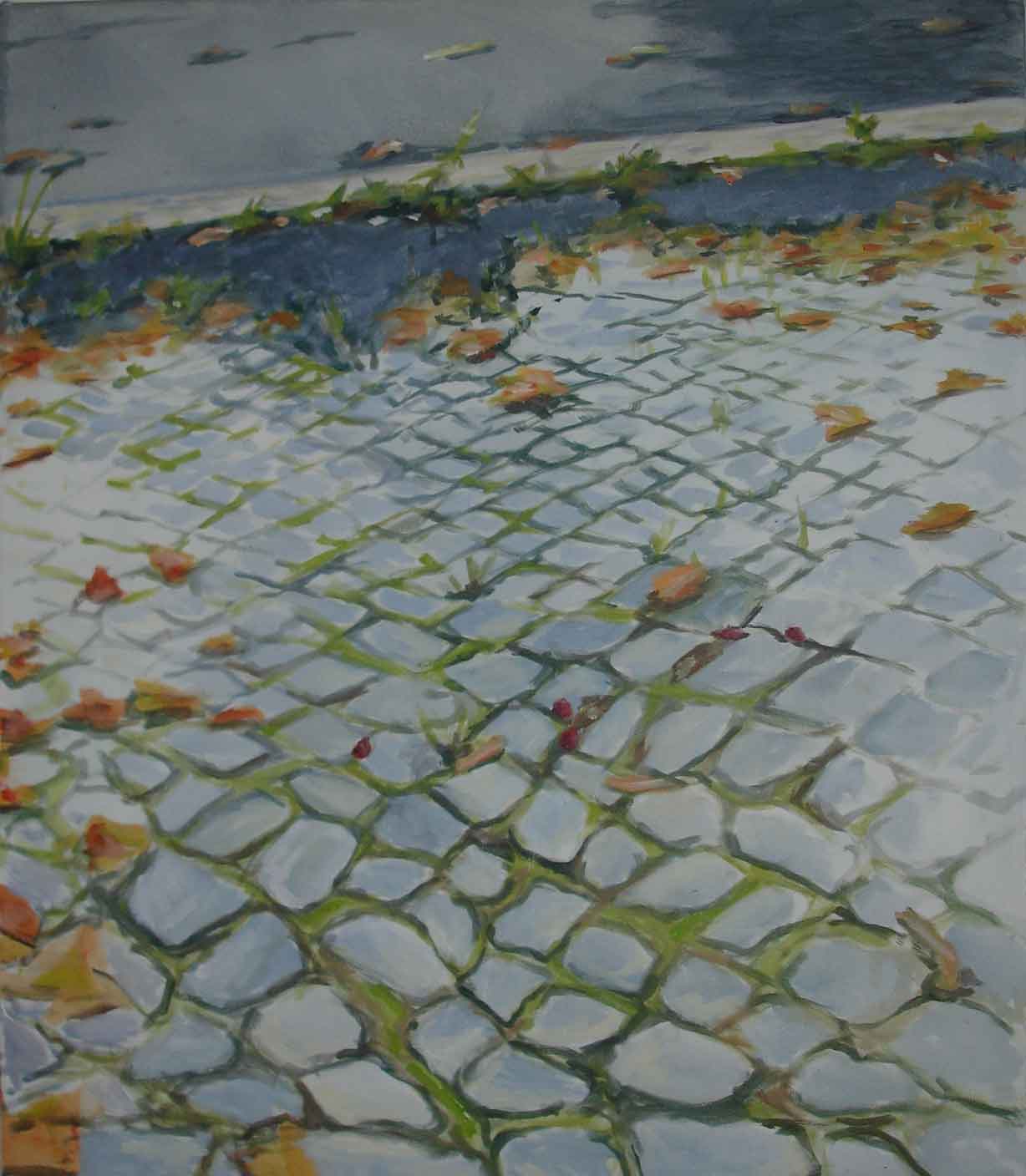 Bordstein, 60 x 70 cm, 2011, Acryl auf Leinwand