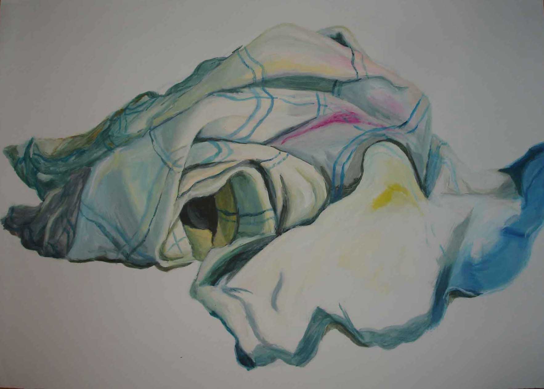 Tuch, 51 x 72 cm, 2008, Acryl auf Papier