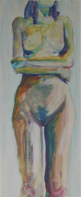 Akt II, 10 x 26 cm, 2010, Acryl auf Pappe