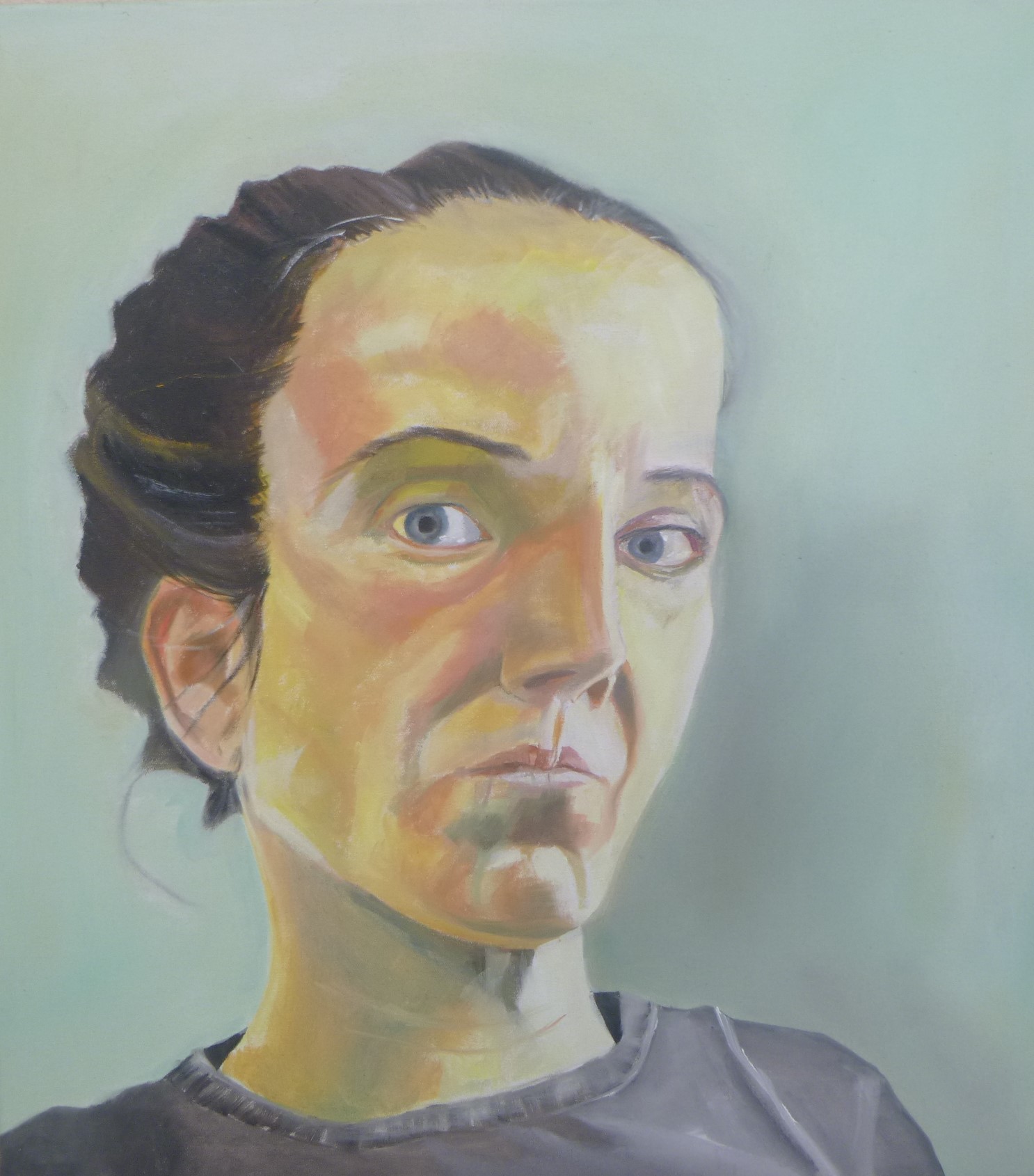 Selbstportrait, 50 x 55 cm, 2019, Öl auf Leinwand