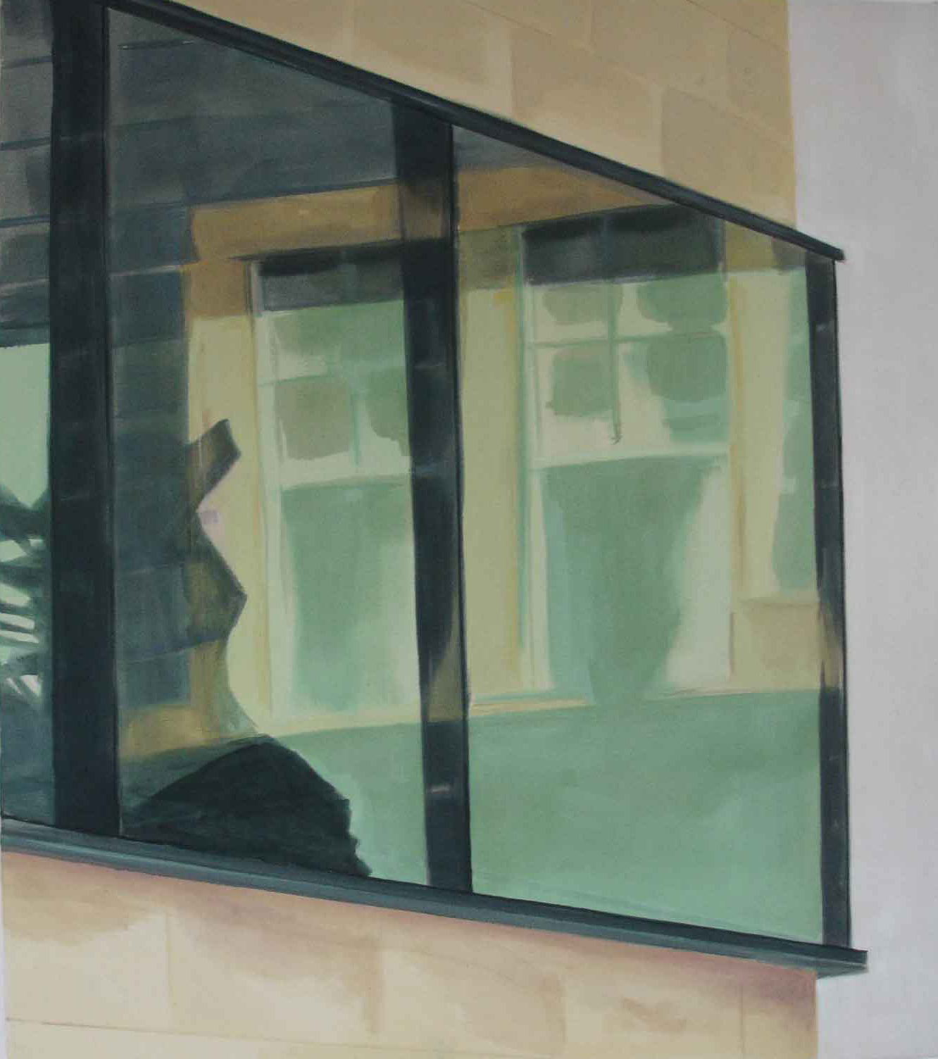 Sport-Park-Fenster 70 x 80 cm, 2011, Acryl auf Leinwand