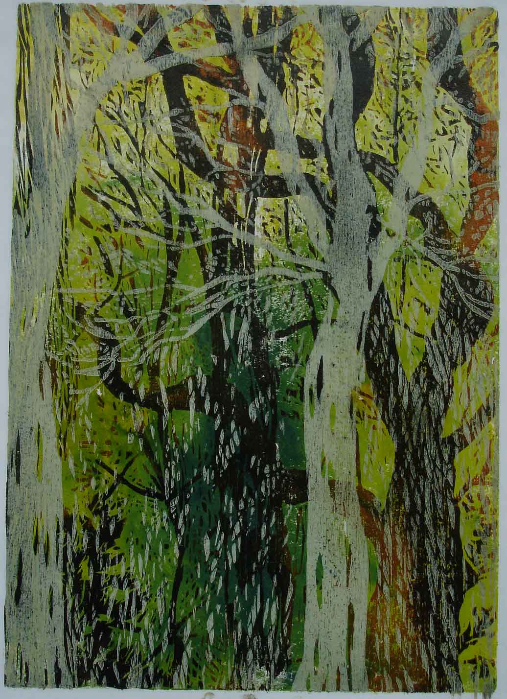 Wald 05, 21 x 30 cm, 2009, Ölfarbe auf Papier