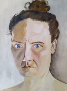 Selbstportrait, 40 x 30 cm, 2022, Öl auf Leinwand